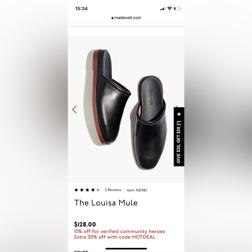 Brand New Madewell Louisa Mules